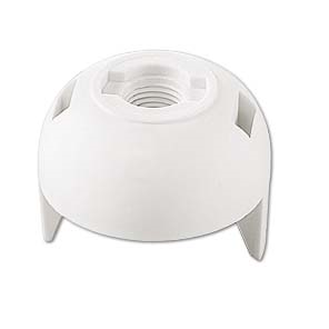 Insulating Cap E27/26. Thread m10x1, white with screw for fixing.