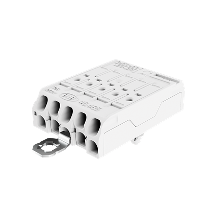 Terminal block 5pole flat, push fixing earth bracket